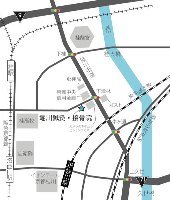 堀川鍼灸・接骨院への地図